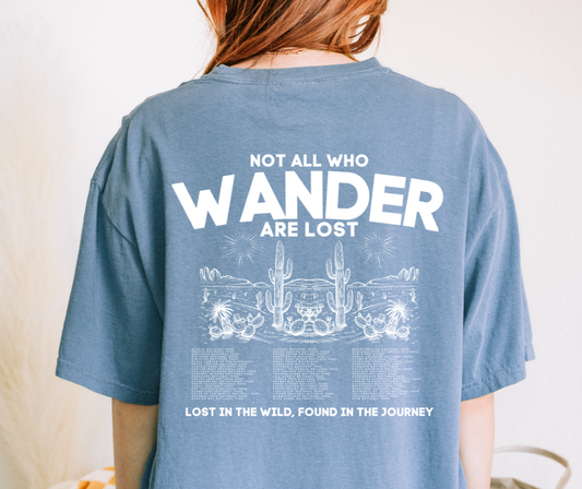Not All Who Wander Vintage Style Comfort Color Tshirt